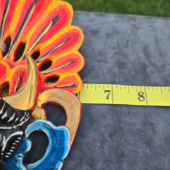 Vintage Balinese Barong Lions Mask Hand Carved Craft Tribal Mask Wall Decor - Picture 12 of 13